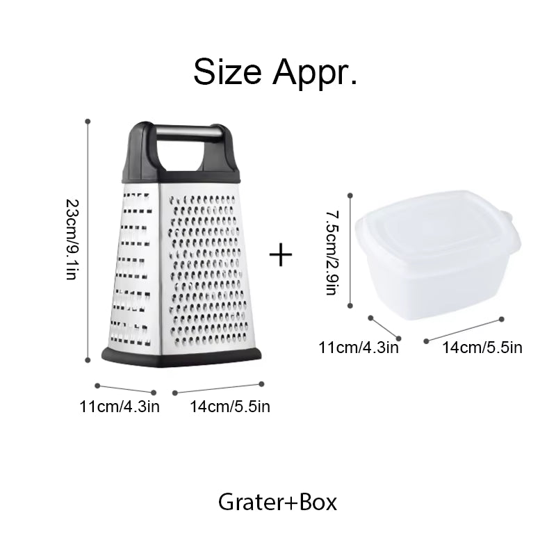 4-Sided Box Grater – Multi-Purpose Vegetable & Cheese Grater