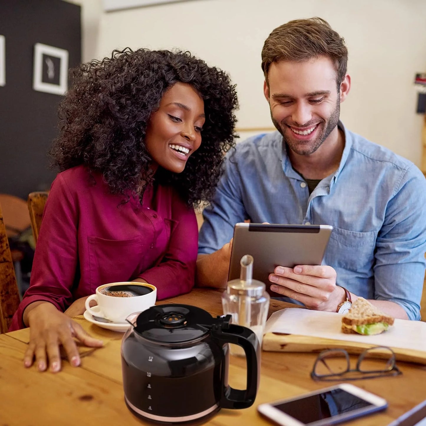 12-Cup Drip Coffee Maker – Auto Shut-Off, Reusable Filter & Glass Carafe