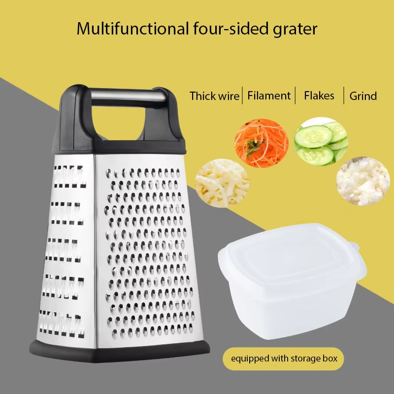 4-Sided Box Grater – Multi-Purpose Vegetable & Cheese Grater