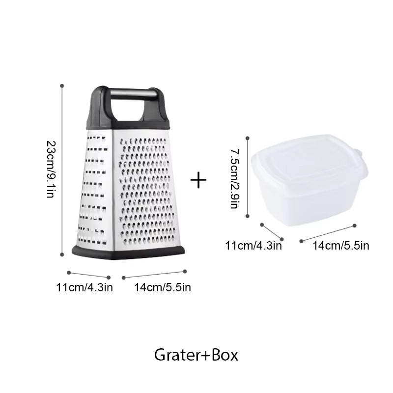 4-Sided Box Grater – Multi-Purpose Vegetable & Cheese Grater