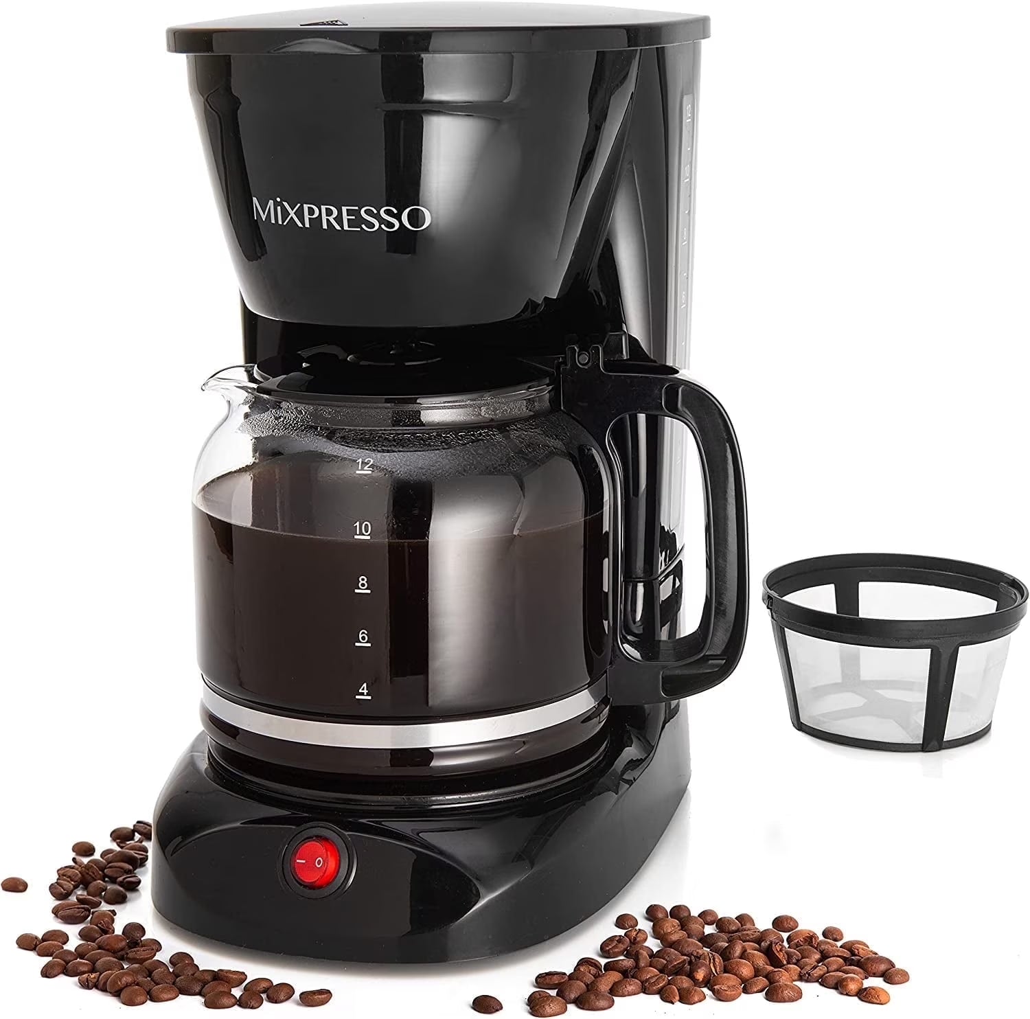 12-Cup Drip Coffee Maker – Auto Shut-Off, Reusable Filter & Glass Carafe